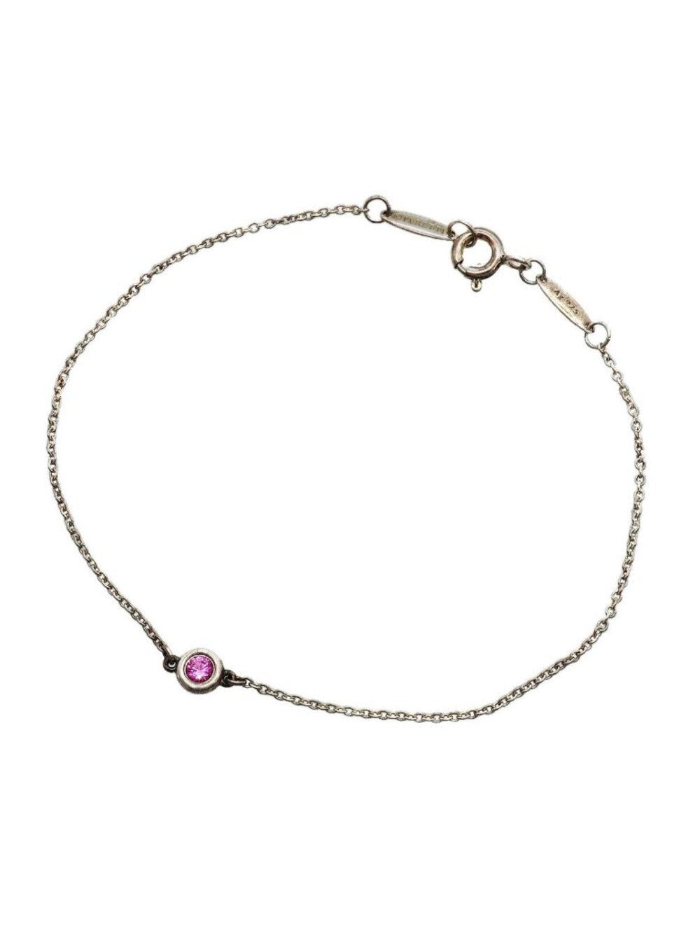 Tiffany & Co Bracelet by the Yard 925 Sterling Silver Pink Sapphire